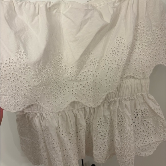 White Eyelet Ruffle Top - Picture 5 of 7
